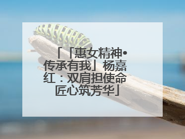 「惠女精神•传承有我」杨嘉红：双肩担使命 匠心筑芳华