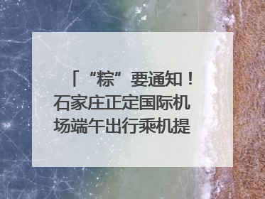 “粽”要通知！石家庄正定国际机场端午出行乘机提示，快来get