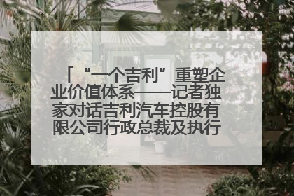 “一个吉利”重塑企业价值体系——记者独家对话吉利汽车控股有限公司行政总裁及执行董事桂生悦
