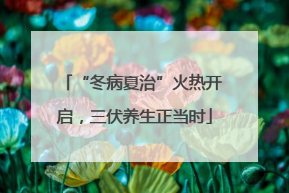 “冬病夏治”火热开启，三伏养生正当时