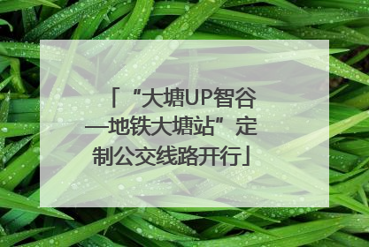 “大塘UP智谷—地铁大塘站”定制公交线路开行