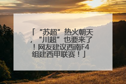 “苏超”热火朝天，“川超”也要来了！网友建议西南F4组建西甲联赛！
