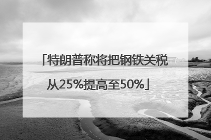 特朗普称将把钢铁关税从25%提高至50%