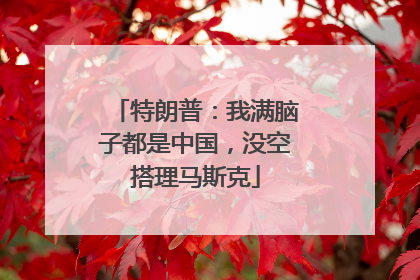 特朗普：我满脑子都是中国，没空搭理马斯克