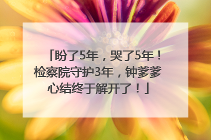 盼了5年，哭了5年！检察院守护3年，钟爹爹心结终于解开了！