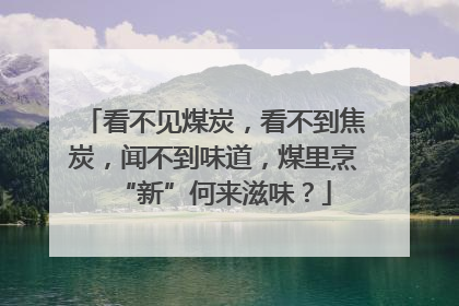 看不见煤炭，看不到焦炭，闻不到味道，煤里烹“新”何来滋味？