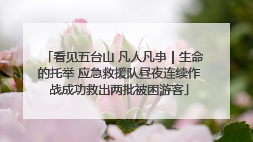 看见五台山 凡人凡事｜生命的托举 应急救援队昼夜连续作战成功救出两批被困游客