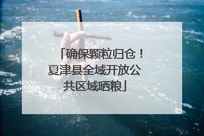 确保颗粒归仓！夏津县全域开放公共区域晒粮
