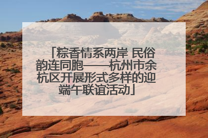 粽香情系两岸 民俗韵连同胞——杭州市余杭区开展形式多样的迎端午联谊活动