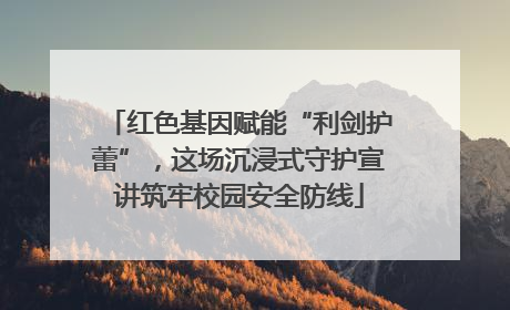 红色基因赋能“利剑护蕾”，这场沉浸式守护宣讲筑牢校园安全防线