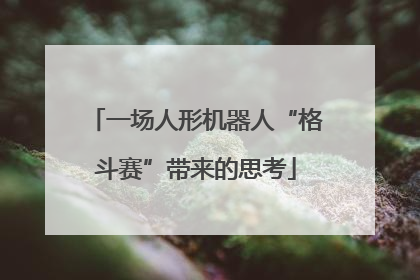 一场人形机器人“格斗赛”带来的思考