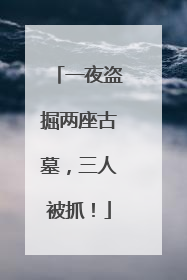 一夜盗掘两座古墓，三人被抓！
