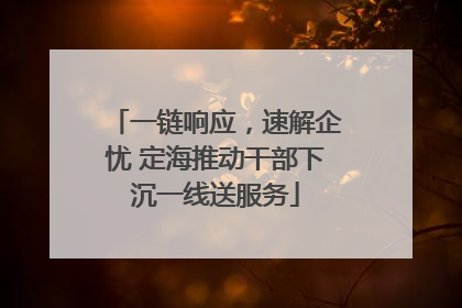 一链响应，速解企忧 定海推动干部下沉一线送服务