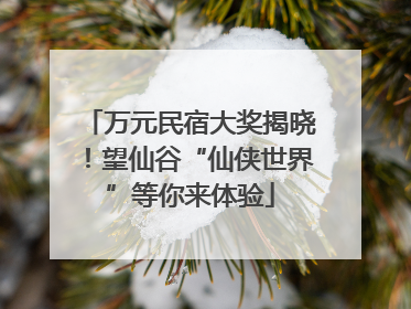 万元民宿大奖揭晓！望仙谷“仙侠世界”等你来体验