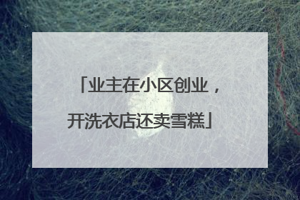 业主在小区创业，开洗衣店还卖雪糕