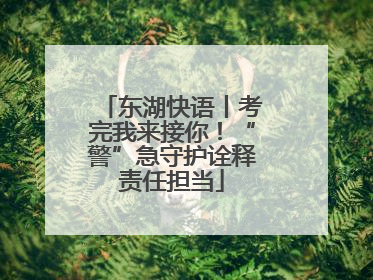 东湖快语丨考完我来接你！“警”急守护诠释责任担当