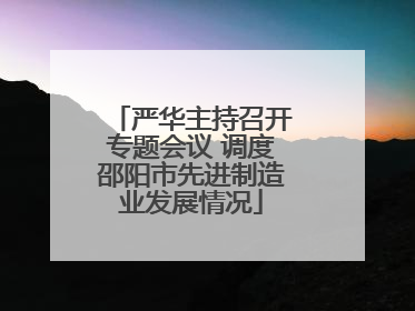 严华主持召开专题会议 调度邵阳市先进制造业发展情况