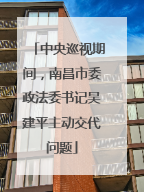 中央巡视期间，南昌市委政法委书记吴建平主动交代问题
