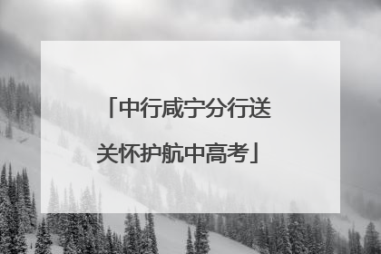 中行咸宁分行送关怀护航中高考