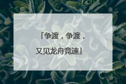 争渡，争渡，又见龙舟竞速