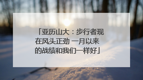 亚历山大：步行者现在风头正劲 一月以来的战绩和我们一样好