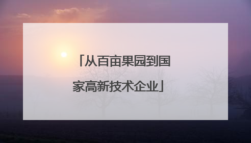 从百亩果园到国家高新技术企业