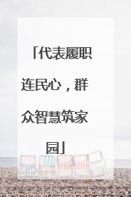 代表履职连民心，群众智慧筑家园
