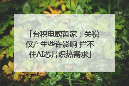台积电魏哲家：关税仅产生些许影响 拦不住AI芯片炽热需求