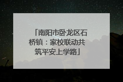 南阳市卧龙区石桥镇：家校联动共筑平安上学路
