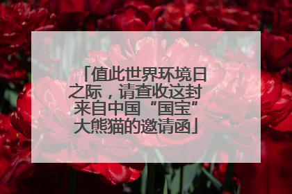 值此世界环境日之际，请查收这封来自中国“国宝”大熊猫的邀请函