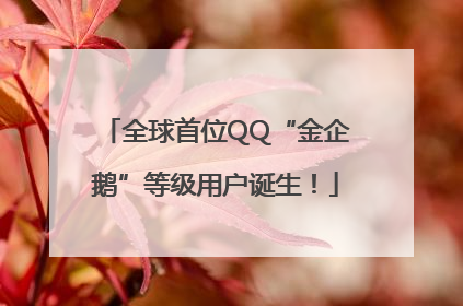 全球首位QQ“金企鹅”等级用户诞生！