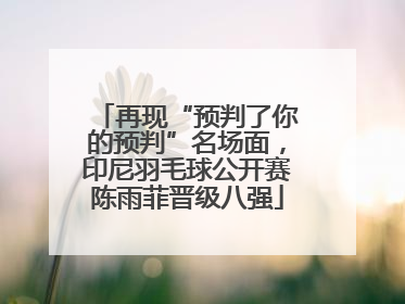再现“预判了你的预判”名场面，印尼羽毛球公开赛陈雨菲晋级八强