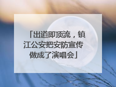 出道即顶流，镇江公安把安防宣传做成了演唱会