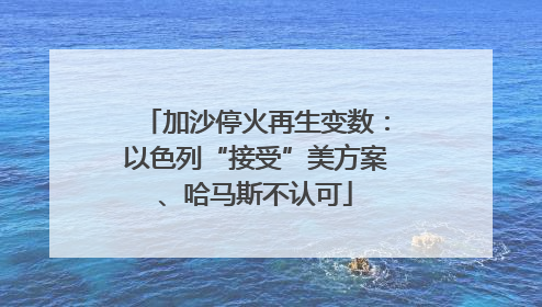 加沙停火再生变数：以色列“接受”美方案、哈马斯不认可