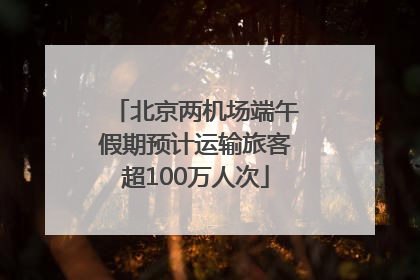 北京两机场端午假期预计运输旅客超100万人次