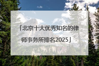北京十大优秀知名的律师事务所排名2025