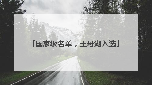国家级名单，王母湖入选