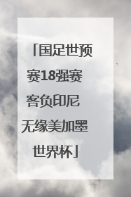 国足世预赛18强赛客负印尼 无缘美加墨世界杯