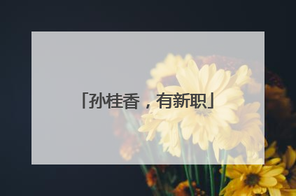 孙桂香，有新职