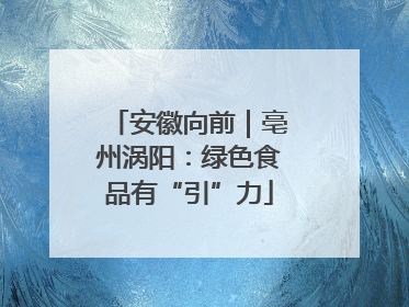 安徽向前｜亳州涡阳：绿色食品有“引”力