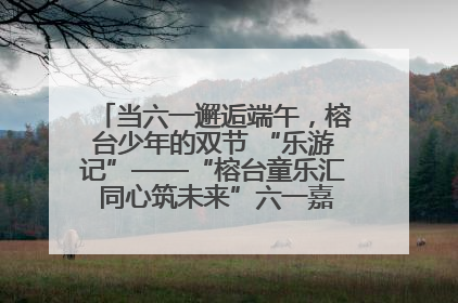 当六一邂逅端午，榕台少年的双节 “乐游记”——“榕台童乐汇 同心筑未来”六一嘉年华活动顺利举行