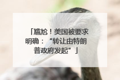 尴尬！美国被要求明确：“转让由特朗普政府发起”