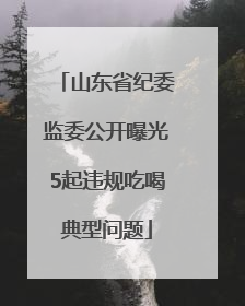 山东省纪委监委公开曝光5起违规吃喝典型问题