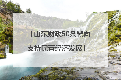 山东财政50条靶向支持民营经济发展
