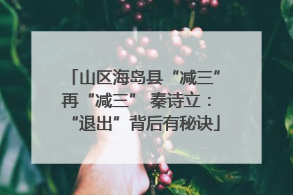 山区海岛县“减三”再“减三” 秦诗立：“退出”背后有秘诀
