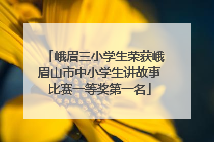 峨眉三小学生荣获峨眉山市中小学生讲故事比赛一等奖第一名