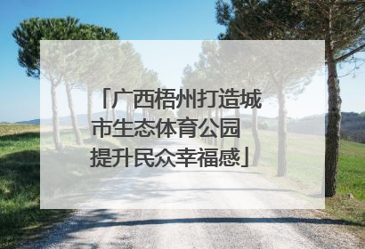广西梧州打造城市生态体育公园 提升民众幸福感