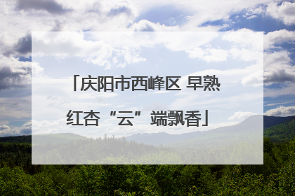 庆阳市西峰区 早熟红杏“云”端飘香