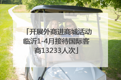 开展外商进商城活动 临沂1-4月接待国际客商13233人次