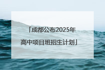 成都公布2025年高中项目班招生计划